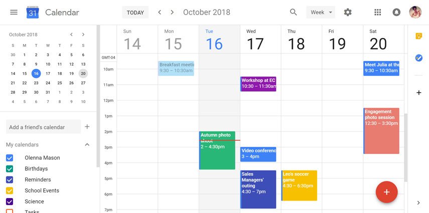google calendar for time management